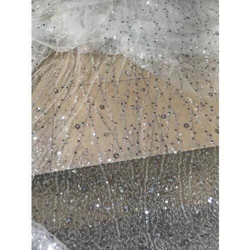 Super quality embroidered tulle lace fabric for wedding dress ZH-108684 Nigerian french tulle lace fabric