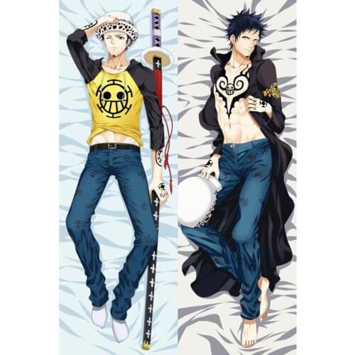 Japanese Cool Anime Pillowcase Trafalgar Law One Piece Throw Otaku Dakimakura Gift Bedding Hugging Body Pillow Case 150x50 CM