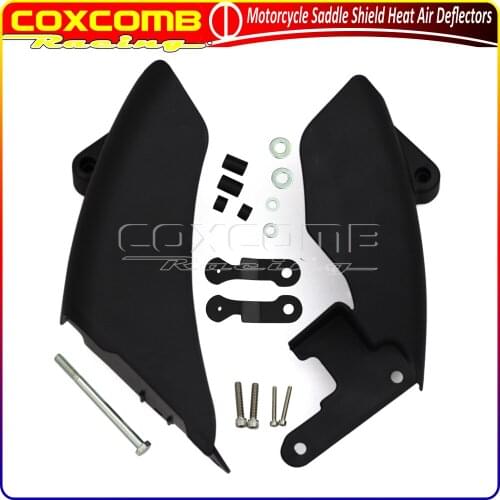 Motorcycle Saddle Shield Heat Deflectors Black Fairing Heat Baffle Air Deflector Kit For Harley Dyna Super Glide 2006-Later