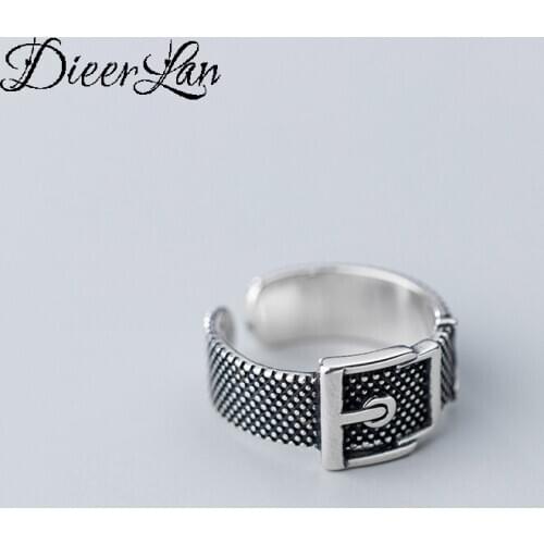 Punk 925 Sterling Silver Belt Finger Rings For Women Antique Ring Christmas Gifts Jewelry 2021