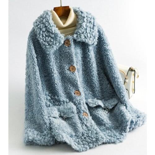 Winter Coat Women Autumn Clothes 2020 Korean Real Fur Coat Wool Jacket Vintage Sheep Shealrling Short Tops Abrigo Mujer ZT4333