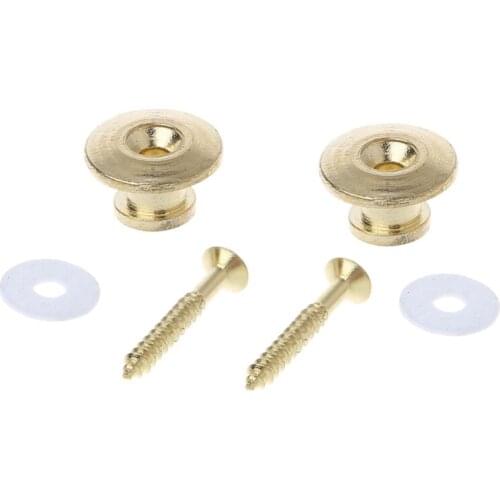 1 Pair Mushroom Head Electric Guitar Strap Buttons Locks with Mounting Screws U7EF