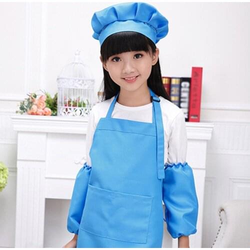 1PCS Children Kid Cooking Baking Painting Kids Apron for Activities Cooking Art Craft Plain Apron Pocket Bib Dropship