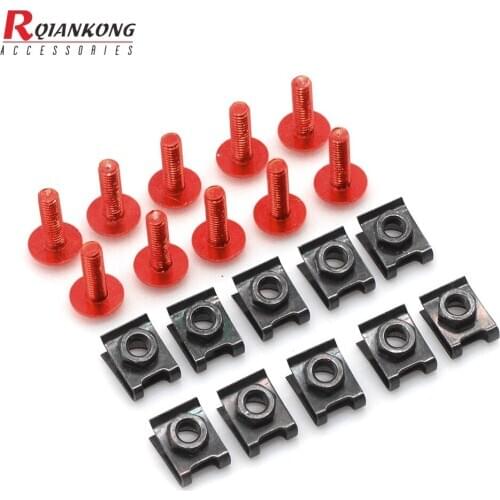 10Pcs Motorcycle Accessories moto fairing bolts screws Spire Speed Clip Screw Spring Nuts For honda XADV yamaha MT07 mt 09 10 03