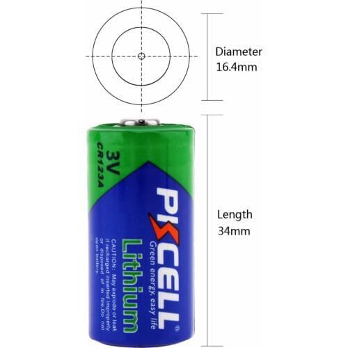 2pcs*PKCELL CR123A CR123 CR 123 123A 16340 CR17345 17345 1500mAh 3V Lithium Photo Battery