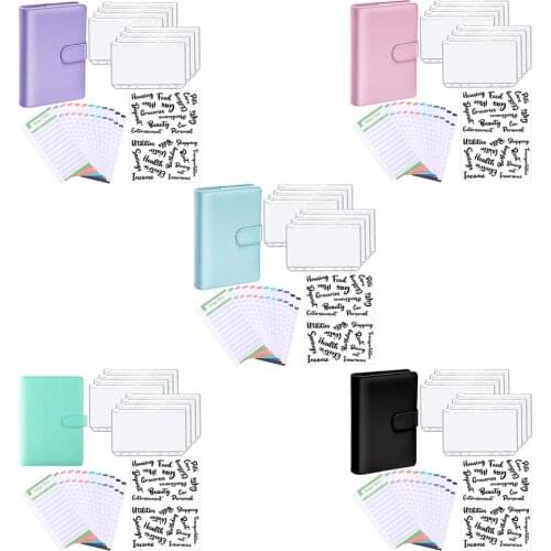 2021 Leather Notebook Binder Budget Planner Organizer Cash Budget Envelope System Light Practical Loose-leaf