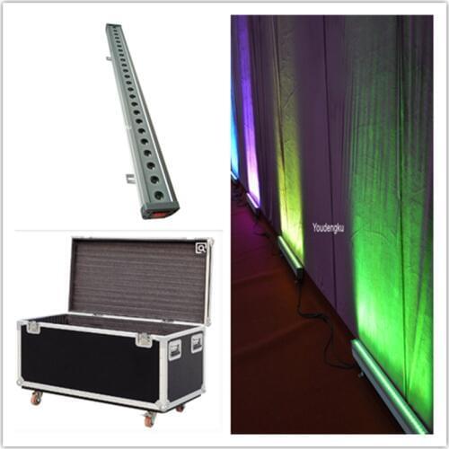 24 pieces with flightcase led dj panel light 24pcs 10w RGBW 4in1 wall wash light outdoor wall washer used stage light equipment
