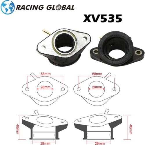 ALCON-Carburetor Adapter Intake Manifold Pipe For Yamaha XV400 XV 400 Virago 91-94 XV535 XV 535 88-01 XV500 XV 500 1992-1998