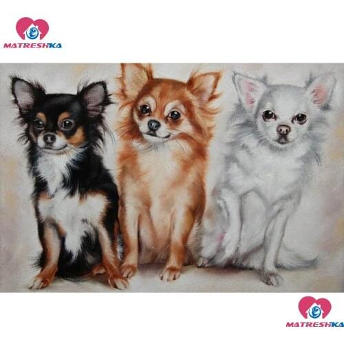 5d dog pattern full diamond painting full drill square full round rhinestones pictures animals Diamonds art craft painting