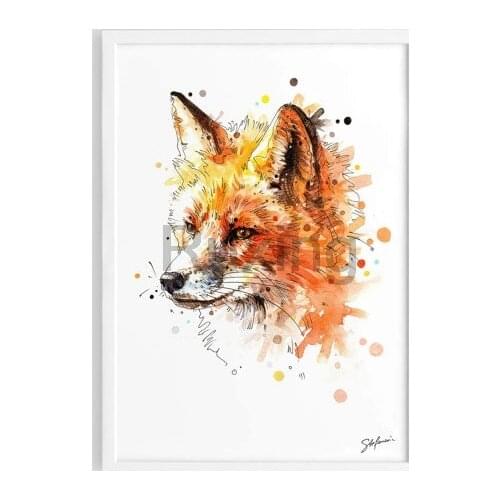 Diy full round/square Drill diamond painting animal Watercolor fox Rhinestone mosaic embroidery handmade mural decoration gift