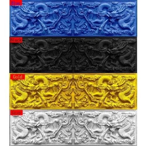 Free Shipping 3D Background Chinese Double Dragon Cameo Print Fish Tank Background Aquarium Decoration Picture Poster With Glue