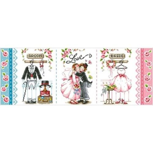 Western wedding patterns Counted Cross Stitch 11CT 14CT DIY Chinese Cross Stitch Kits Embroidery Needlework Sets
