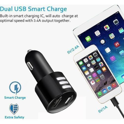 2021 New Handsfree Bluetooth 4.2 FM Transmitter Modulator Car Charger 3.1A Dual USB