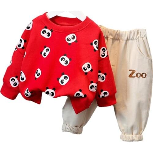 New Spring Autumn Fashion Baby Clothes For Girls Children Cute Cartoon T-Shirt Pants 2Pcs/Ses Boys Clothing Sets Kids Tracksuits