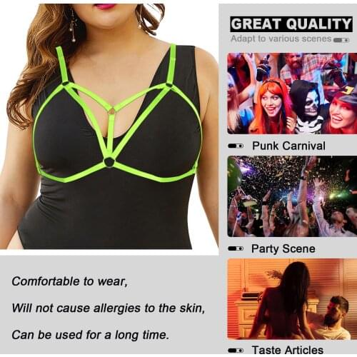 Gothic Bustier Plus Size Lingerie WomenBody Bondage Chest Harness Cage Suspender Bralette Bra Punk Erotic Underwear Accessories