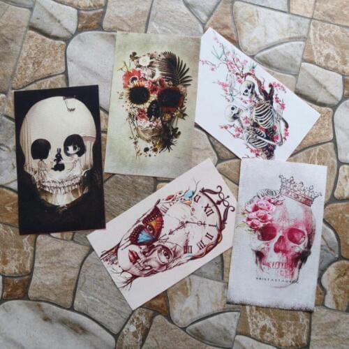 12*20cm 5ps skull diy cotton linen fabric skull cloth dolls for sewing bag crafts printed material patchwork dyeing fabric SL102