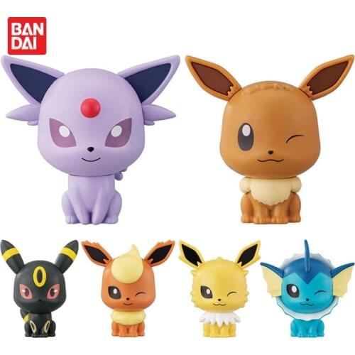 Pokemon Gacha Toys Espeon Umbreon Vaporeon Jolteon Flareon Eevee with Big Head Cute Assembling Action Figure Model Toys