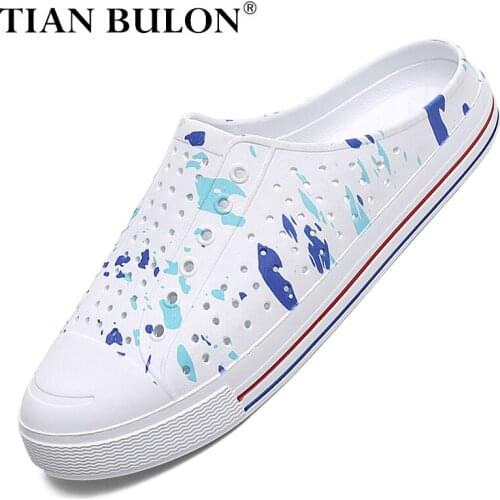 Summer Unisex Sandals Slip-on Half Loafers Lightweight EVA Slippers For Couples Breathable Slippers Beach Shoes Zapatos Hombre