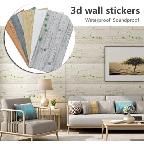 Hot Sell Self-Adhesive Panels 3D Wood Design Wallpaper 3D Wall Panel Sound Proof Wall Paper Stickers Home Decor