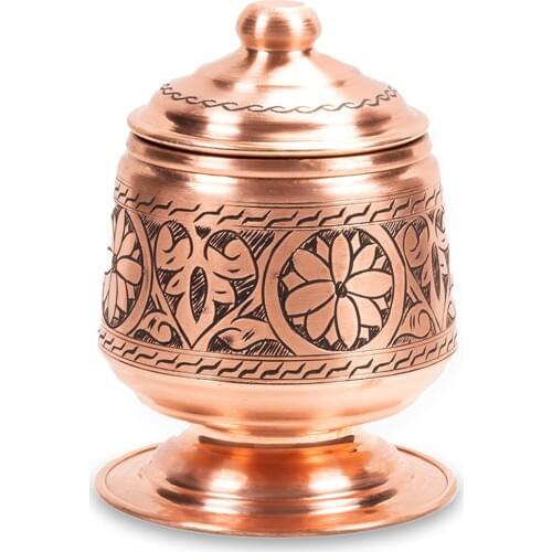 Antique Hand Embroidered Copper Sugar Bowl Copper Sauce Bowl Copper Cream Bowl Copper for Health Copper Color