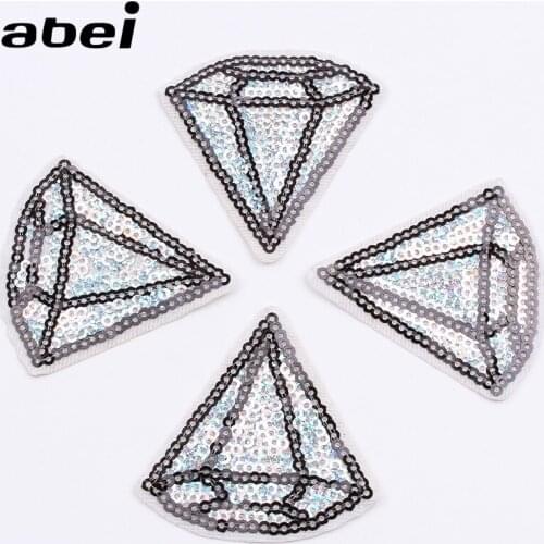 10pcs/lot Sequined Diamond Stickers Iron On Embroidery Patches for Jeans Bags Coats Shirts DIY Sewing Accessories Handmade Badge