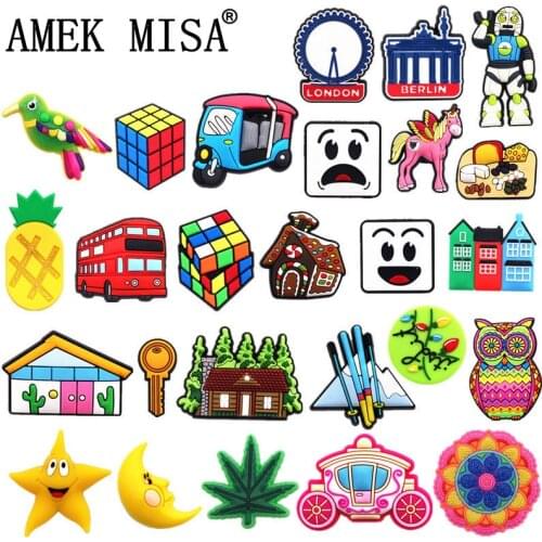 NEW 30 Original Shoe Charms Accessories Lovely Animals Plant PVC Shoe Decoration JIBZ fit Croc Bracelet Kids Gifts Dropshipping