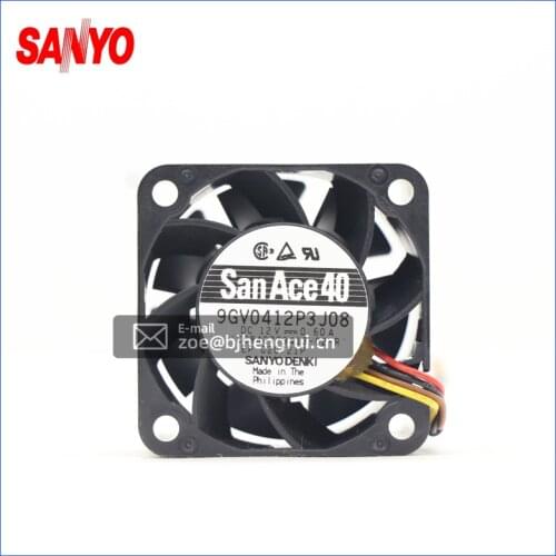 Brand new original Sanyo 9GV0412P3J08 DC12V 0.6A 4CM four wire cooling fan