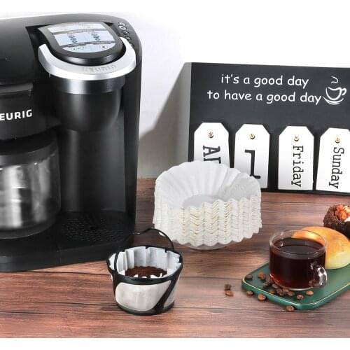 50pcs Disposable Coffee Paper Filters for Keurig K-Duo Essential, K Duo Brewer, Plus Carafe Coffee Makers - Fits K-Duo Gold