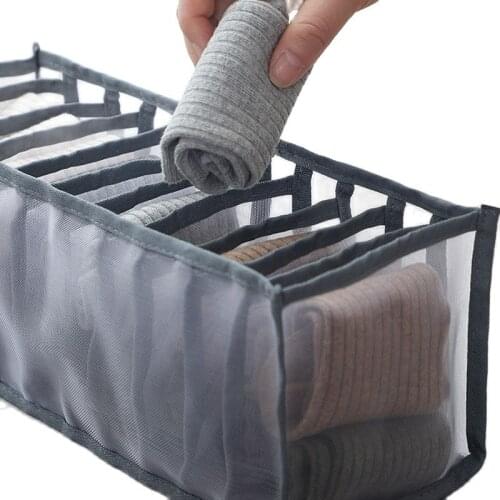 6/7/11 Grids Underwear Bra Scarfs Socks Organizer Storage Box 3 Colors Clothes Organizer Drawer Divider Boxes