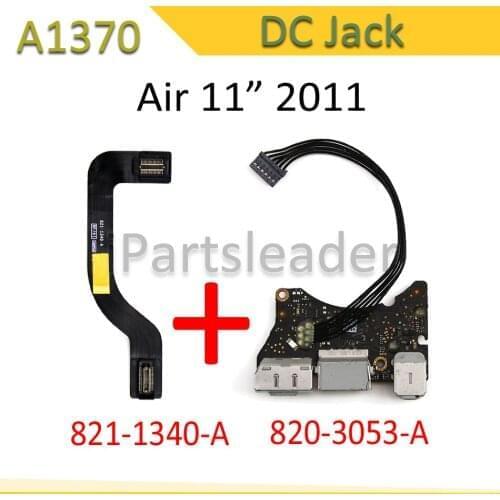 Genuine A1370 2011 DC Jack Power Audio Board 820-3053-A 821-1340-A for Apple MacBook Air 11" A1370 DC-IN Jack MC968/969 EMC2471