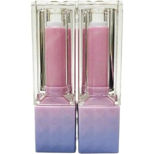 50pcs/lot 12.1mm Empty Plastic Gradient Lipstick Tube, Square High-end Lip Balm Filling Container,DIY Top Grade Lipstick Package