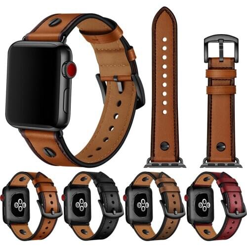 Genuine leather loop strap for apple watch band 42mm 44mm apple watch 4 5 38mm 40mm iwatch 3/2/1 correa replacement bracelet