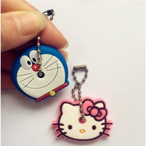 2Pcs Silicone Key Ring Cap Case Lovely Gifts Key Fob Key Tags Label Animals Head Shape Keychain Dust Cover School Stationery