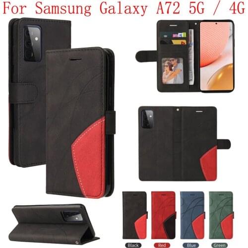 Sunjolly Case for Samsung Galaxy A72 5G 4G Wallet Stand Flip PU Leather Phone Case Cover coque capa Case Cover