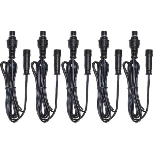 Extension Cord Black Outdoor 3.3 Ft Cable with Male and Female Connectors 1Meter/PCS 5Pack for SMY LED Deck Lights-UL Listed