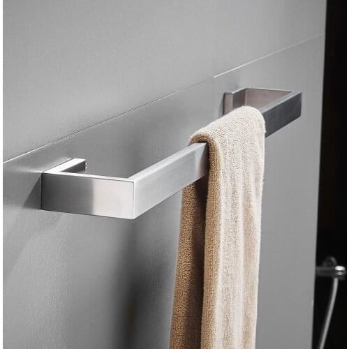 Towel Bar Rack Stainless Steel Brushed 60cm Silver Towel for Bathroom Accessories 23.6"