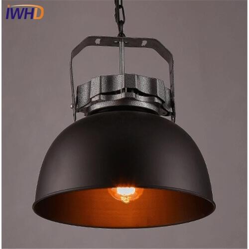 IWHD Loft Style Iron Vintage Pendant Light Fixtures RH Edison Industrial Lamp Dining Room Hanging Droplight Indoor Lighting