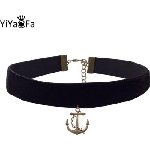 YiYaoFa Handmade Choker Necklace with Anchor Pendant Cute Necklace & Pendant Fashion Jewelry for Women Accessories DD-15
