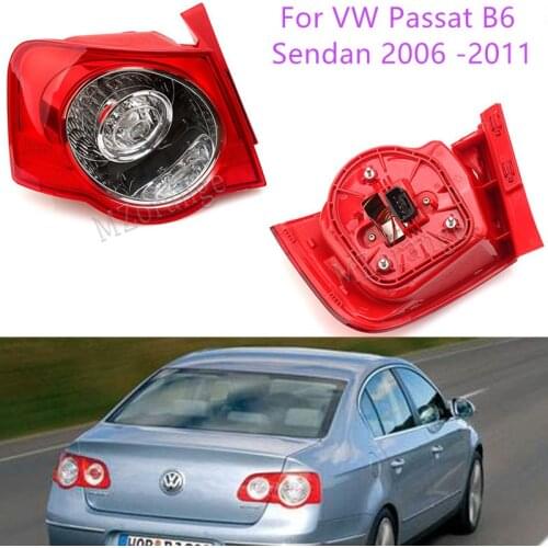 MZORANGE Rear Tail Light Lamp For VW Passat B6 Sendan 2006 -2011 Car-Styling Car LED DRL Outer Left Right side fast shipping