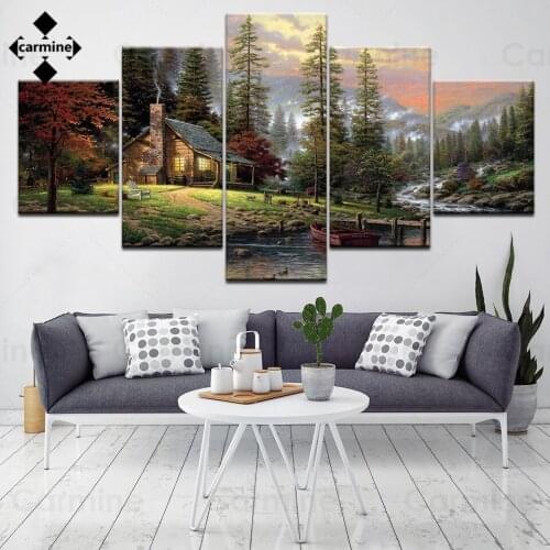 Suburban Scenery Poster Animals Villa Wall Art Paintings Morden Nordic Wall for Home Landscape Painting for Living Room Decor