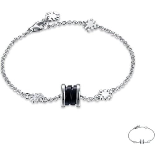 SILVERHOO 925 Sterling Silver Womens Bracelet Trendy Ceramics Scroll Wheel Charm Bracelets Female Luxury Jewelry Birthday Gift