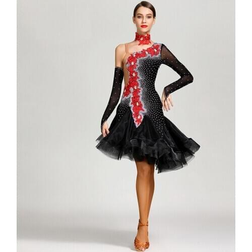 Women High Quality Ballroom Flamengo Samba Latin Dancing Dress Professional Latin Ballroom Dance Performance Competition Costume