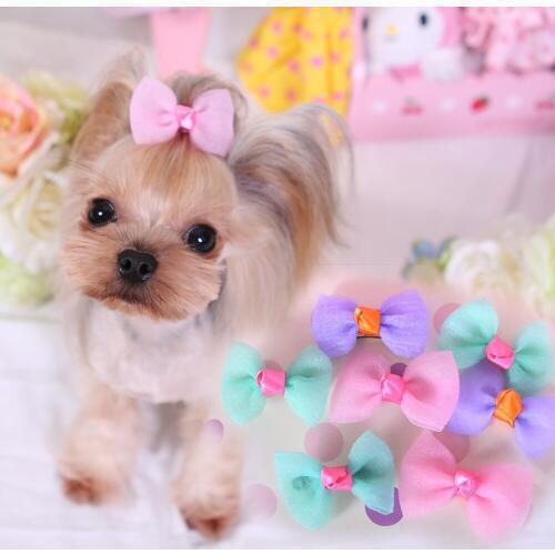 1pcs Dog Accessories Pet Supplies Headdress Hairpins Groooming Products For Puppy Cats Cute Lovelvy Net Yarn Bowknot Hair Clips