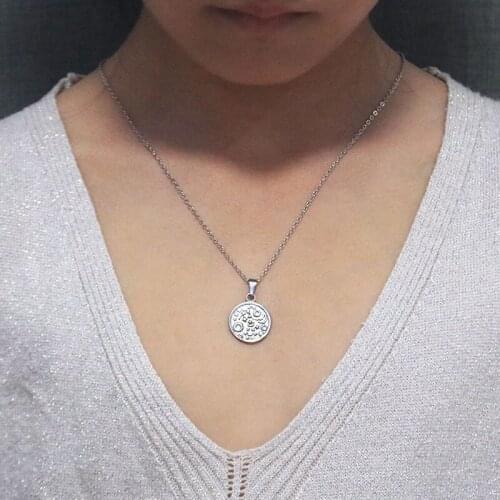 1Pc Unique Round Chaos World Stainless Steel Necklaces Vintage Casting Pendant Jewelry For Geeks Women Men Gift