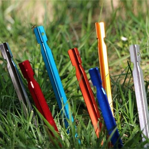 10 Pcs 18cm Aluminum Alloy Outdoor Triangular Nails Adjustable Tent Pegs Nail for Outdoor Tent Triangular Nail Accessories