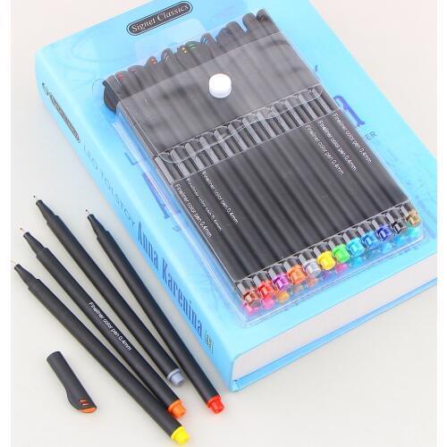 12/24 Colors 0.4mm Fine Tip Art Marker Pen Superfine Fineliner Pens Smooth Sketch Pen Art Supplies for Animation Manga Drawing