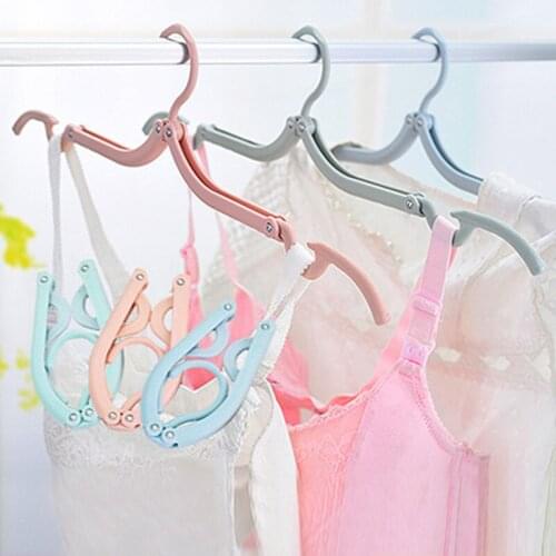 4pcs Multi-function Folding Travel Hanger Portable Clothes Drying Rack Anti-Slip Foldable Clothes Drying Rack Home