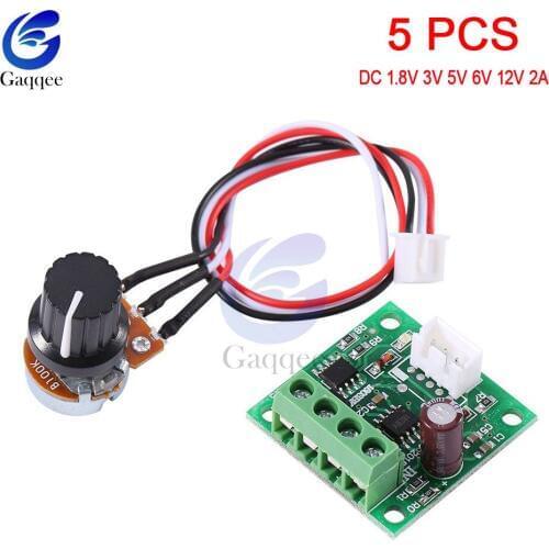 5pcs PWM Motor Speed Controller Automatic DC Motor Regulator Control Module Low Voltage DC 1.8V 3V 5V 6V 12V 2A Control Module