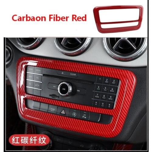 Car Carbon Fiber Color Center Console CD Frame Decoration Cover Trim For Mercedes Benz A Class W176 GLA X156 CLA C117 2013-18