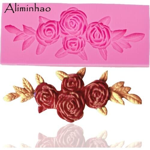 B0069 Rose shape flower Cake dessert Sugarcraft Silicone mould fondant cake decorating tools chocolate molds